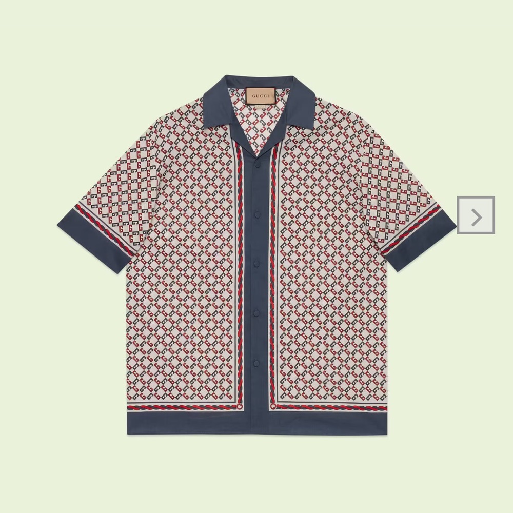 Gucci Geometric G print muslin bowling shirt